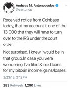 COINBASE被IRS估测，供给13,000名客户的信息_trustwallet下载
